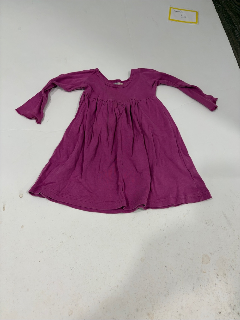 Girls Long Sleeve Magenta Twirl Dress